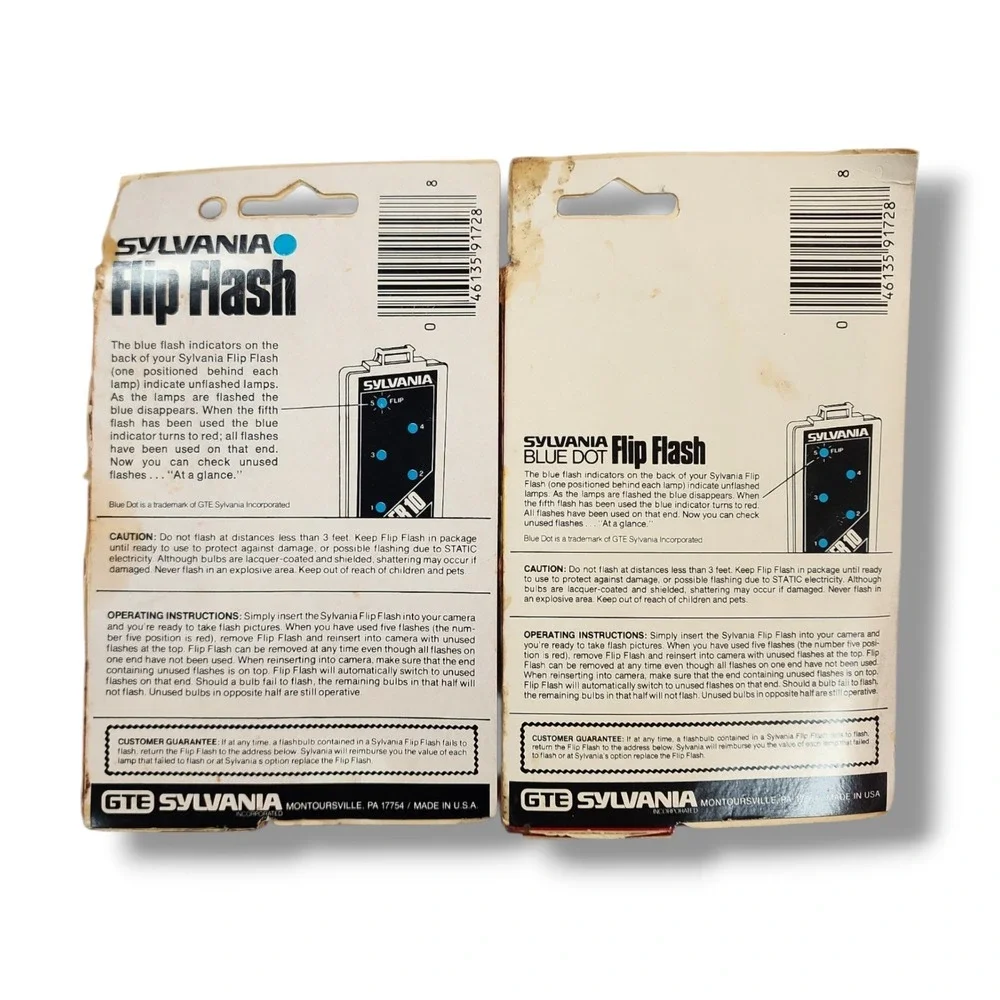 Sylvania Flip Flash Super 10 Flash Bar Blue Dot 10 flashes‎ per pack Lot of 2